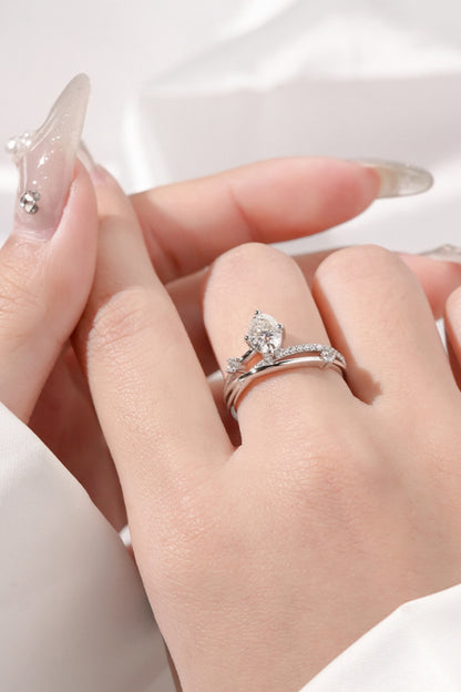 Moissanite Crisscross Ring-Teresa&#39;s Fashionista LLC