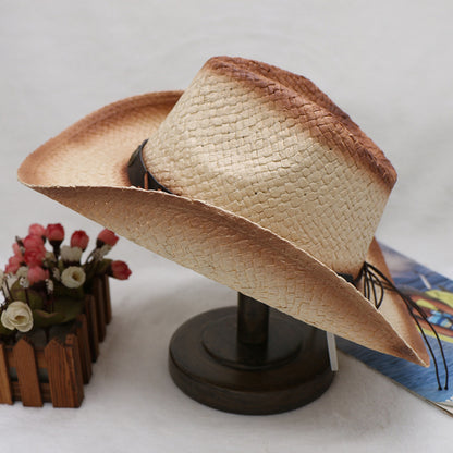 Papyrus Wide Brim Cowboy Hat-Teresa&#39;s Fashionista LLC