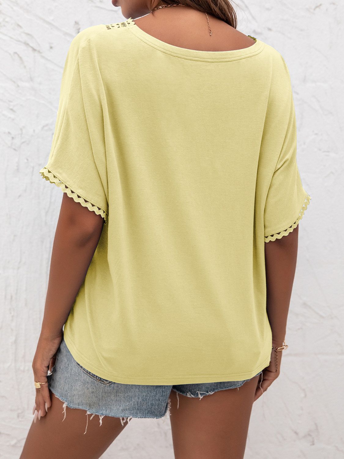 V-Neck Short Sleeve Blouse-Teresa&#39;s Fashionista LLC