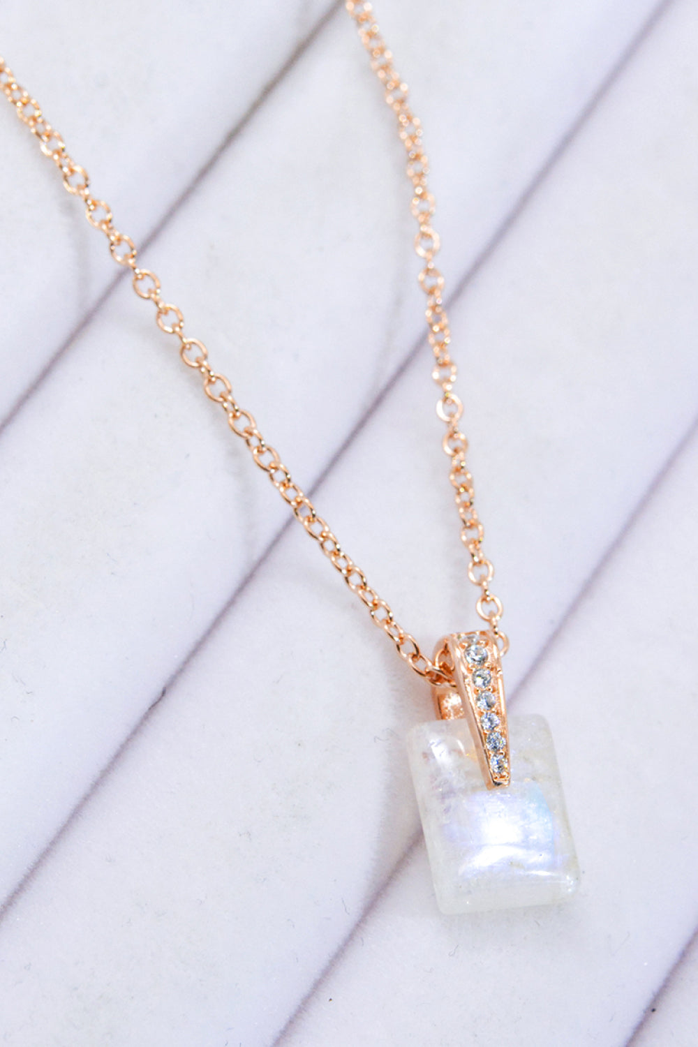 925 Sterling Silver Natural Moonstone Pendant Necklace-Teresa&#39;s Fashionista LLC