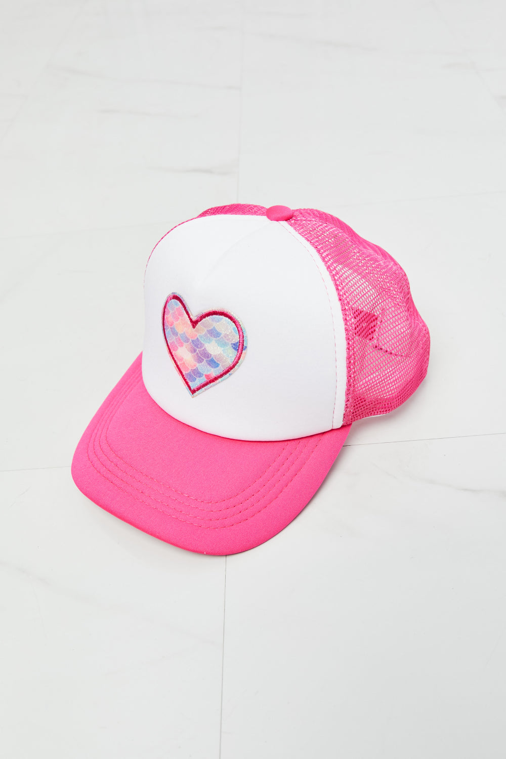 Fame Falling For You Trucker Hat in Pink-Teresa&#39;s Fashionista LLC