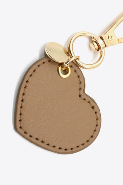 Assorted 4-Pack Heart Shape PU Leather Keychain-Teresa&#39;s Fashionista LLC