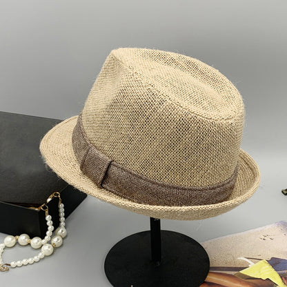 Short Brim Jute Cloth Hat-Teresa&#39;s Fashionista LLC