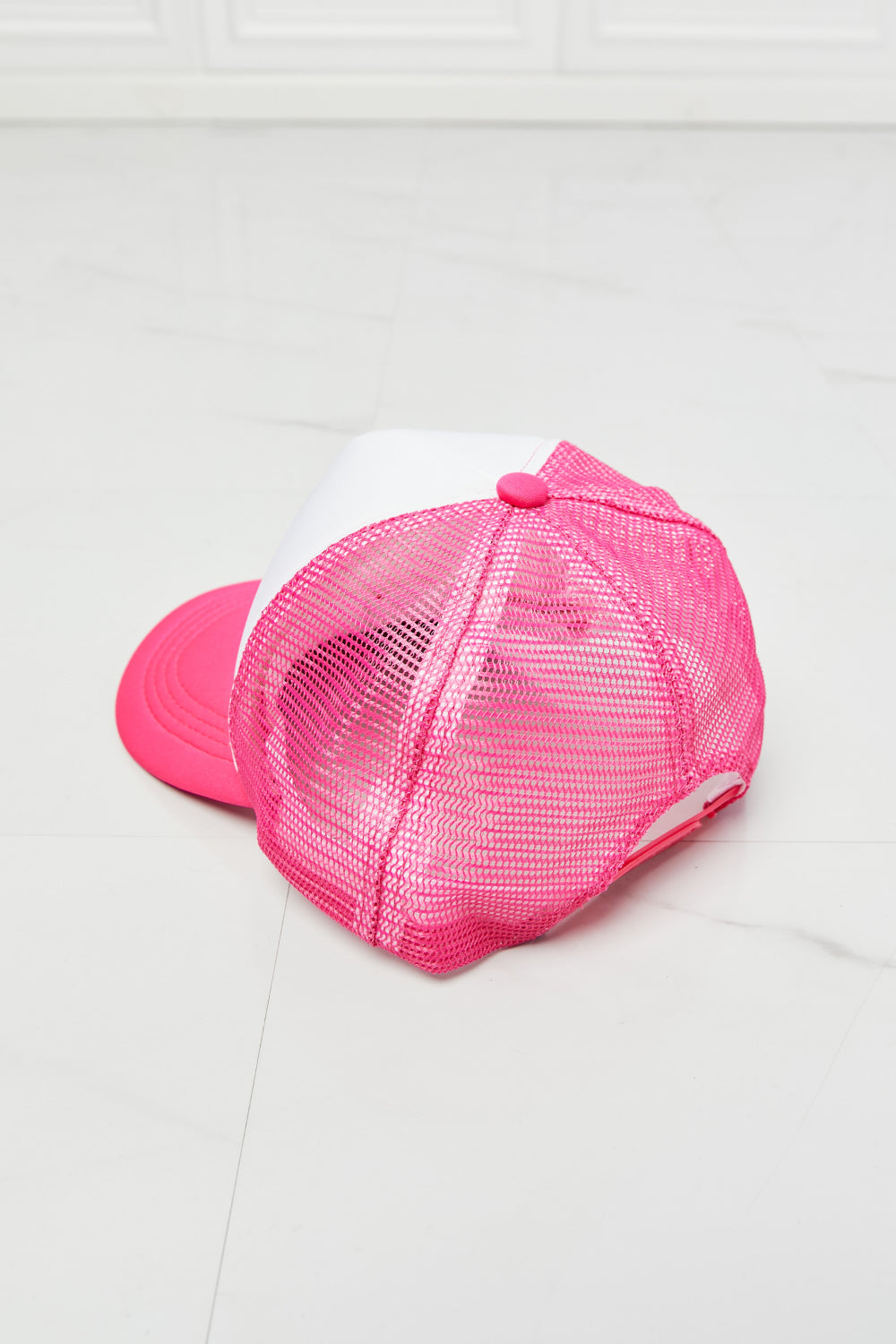 Fame Falling For You Trucker Hat in Pink-Teresa&#39;s Fashionista LLC