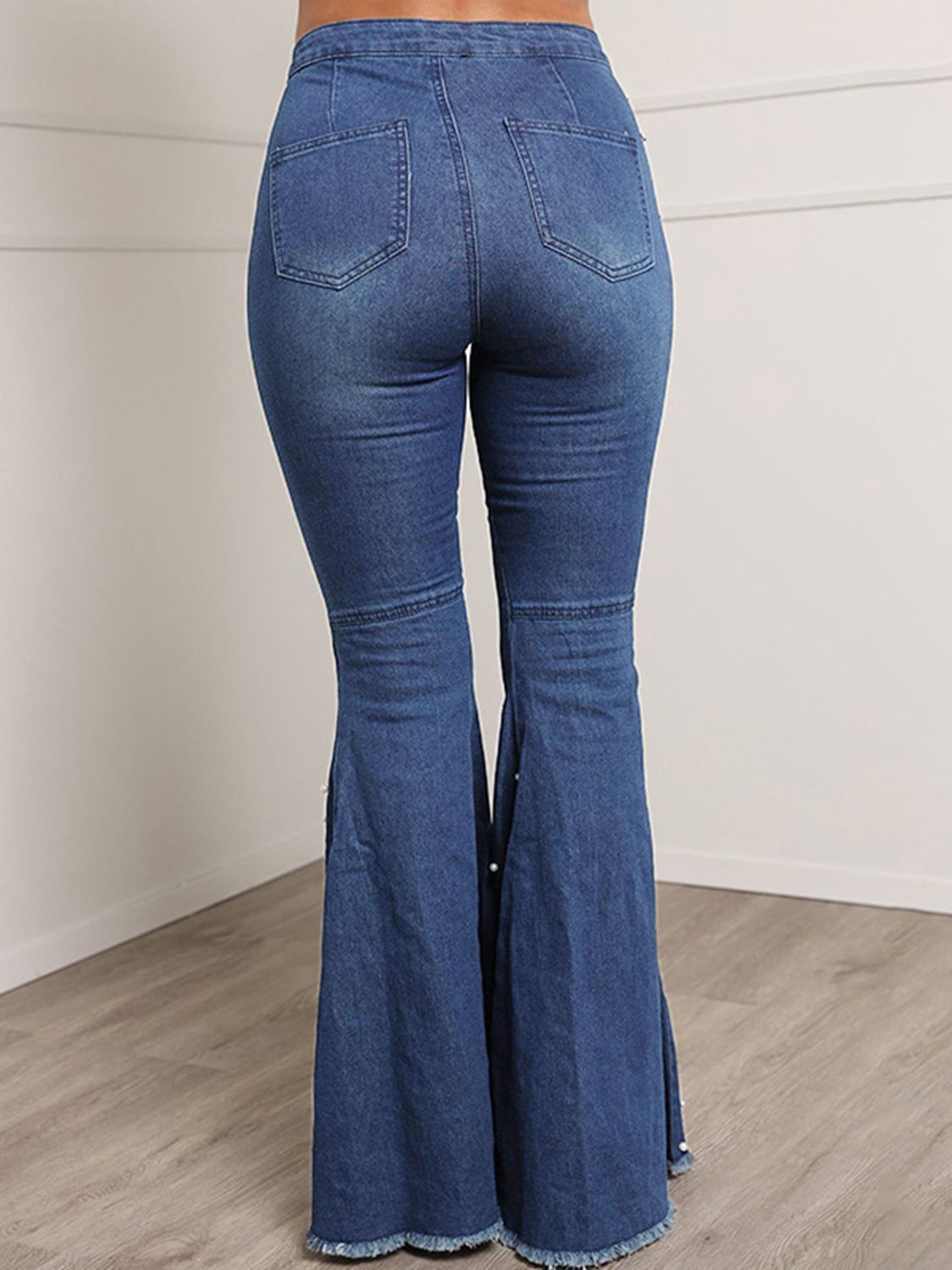 Button Fly Flare Jeans-Teresa&#39;s Fashionista LLC