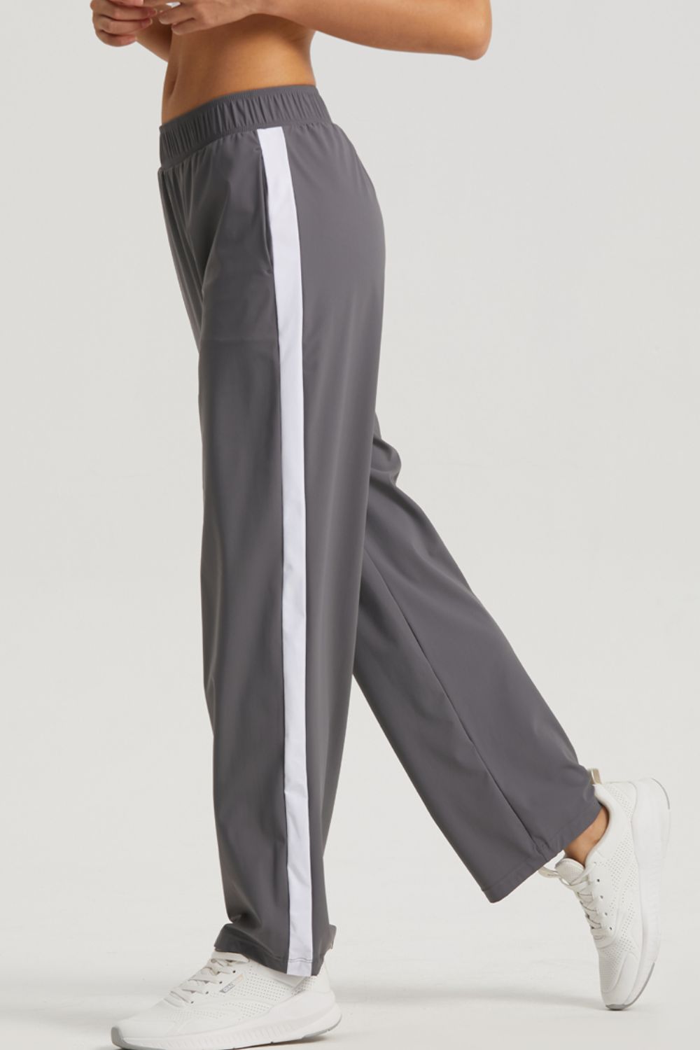 Side Stripe Elastic Waist Sports Pants-Teresa&#39;s Fashionista LLC