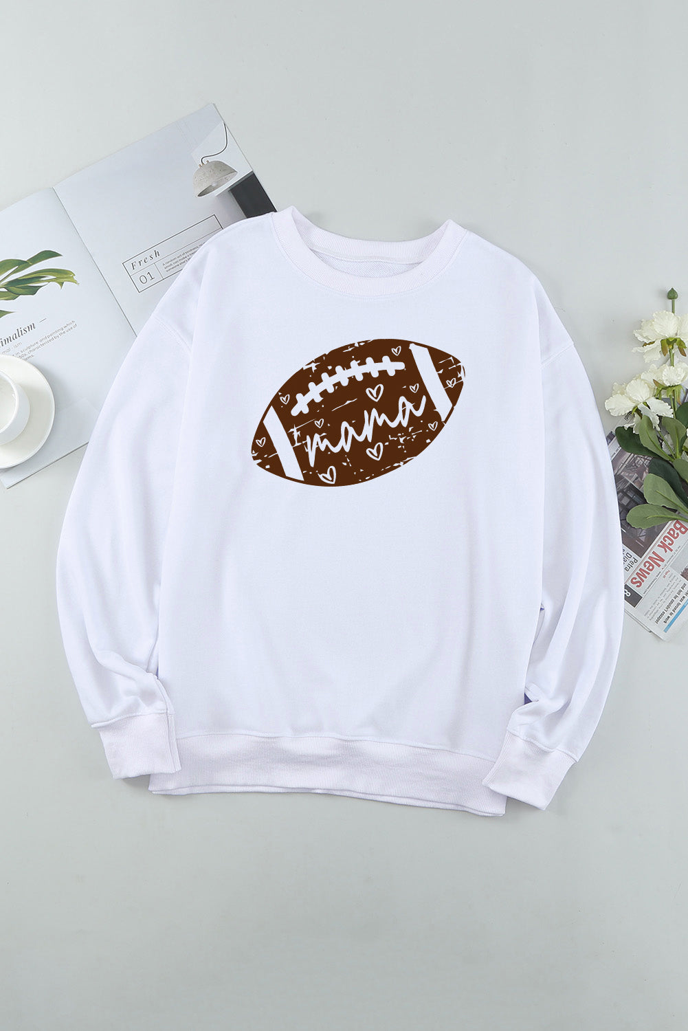 MAMA Graphic Drop Shoulder Sweatshirt-Teresa&#39;s Fashionista LLC