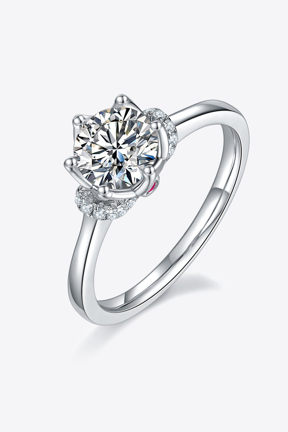 1 Carat Moissanite 925 Sterling Silver Ring-Teresa&#39;s Fashionista LLC