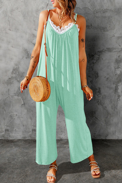 Spaghetti Strap Wide Leg Jumpsuit-Teresa&#39;s Fashionista LLC