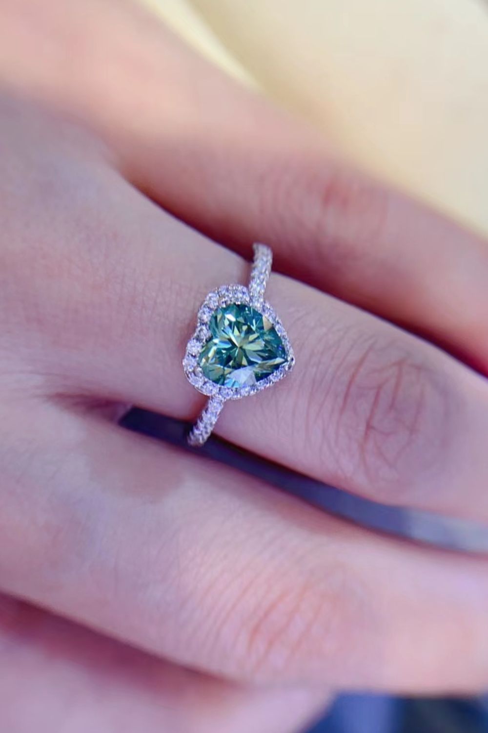 1-Carat Moissanite Heart Ring-Teresa&#39;s Fashionista LLC