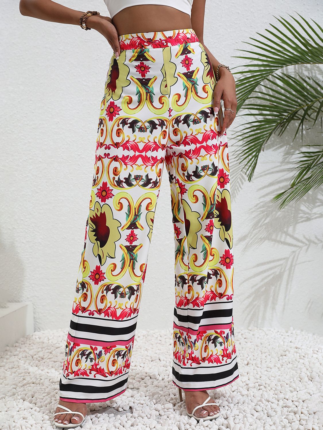 Printed High-Rise Wide Leg Pants-Teresa&#39;s Fashionista LLC