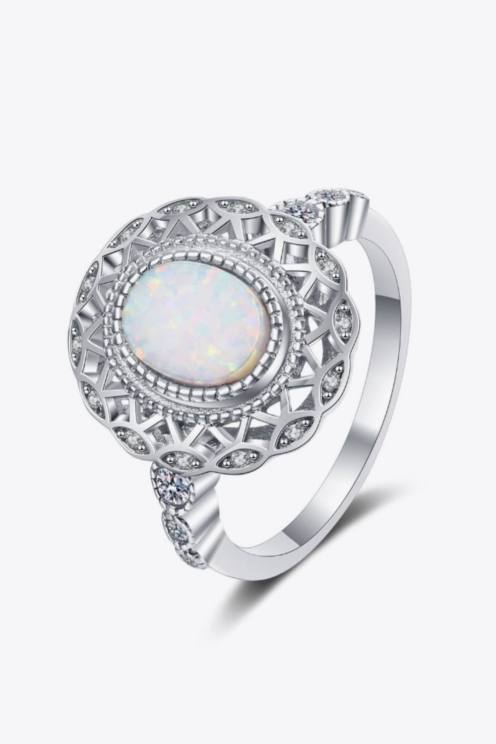 Feeling The Love 925 Sterling Silver Opal Ring-Teresa&#39;s Fashionista LLC