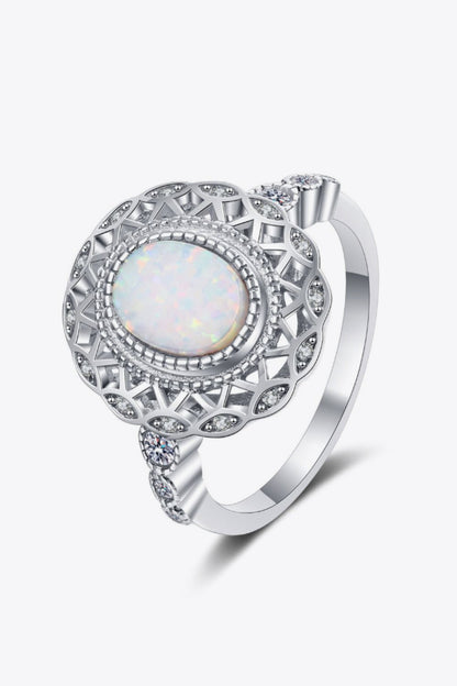 Feeling The Love 925 Sterling Silver Opal Ring-Teresa&#39;s Fashionista LLC