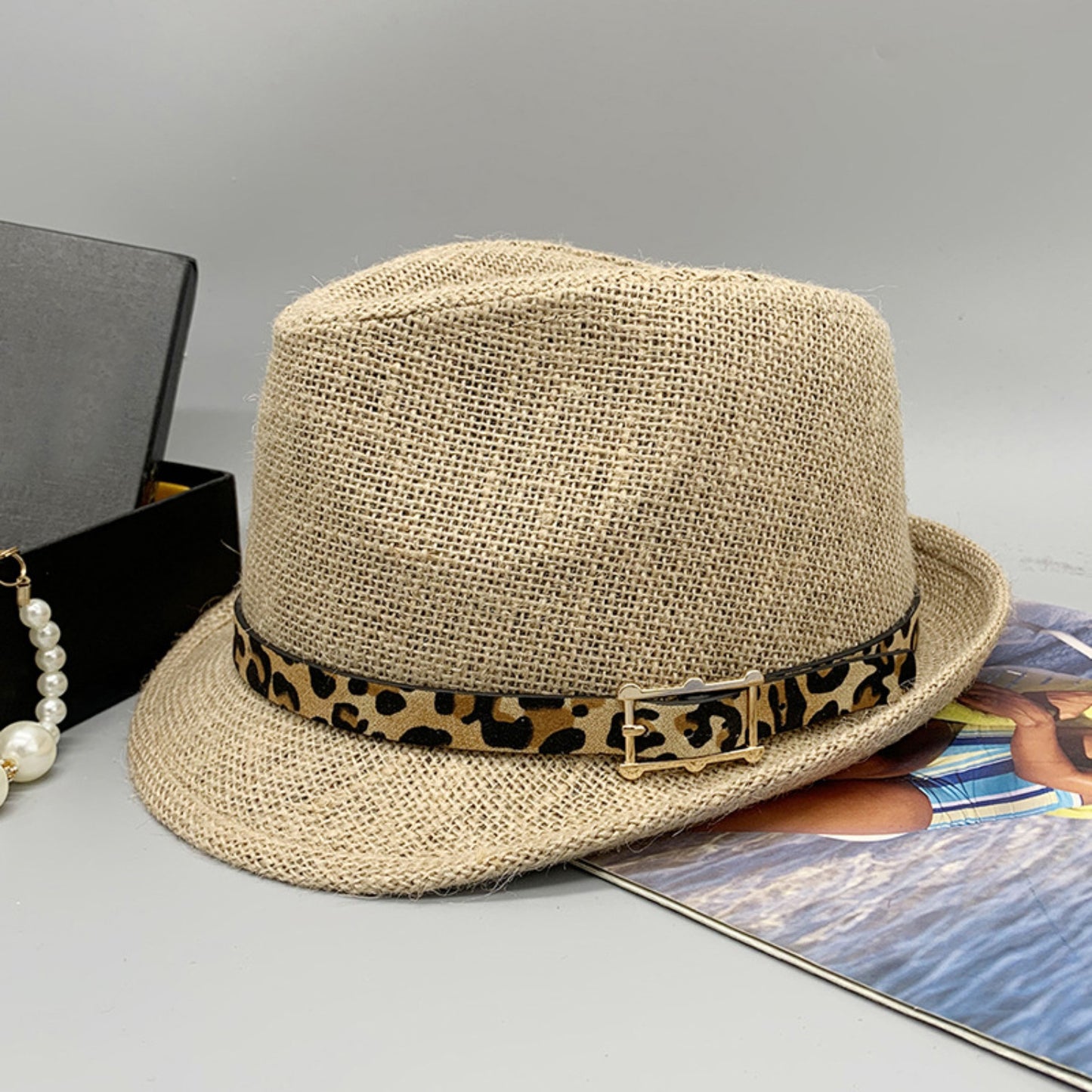 Short Brim Jute Cloth Hat-Teresa&#39;s Fashionista LLC