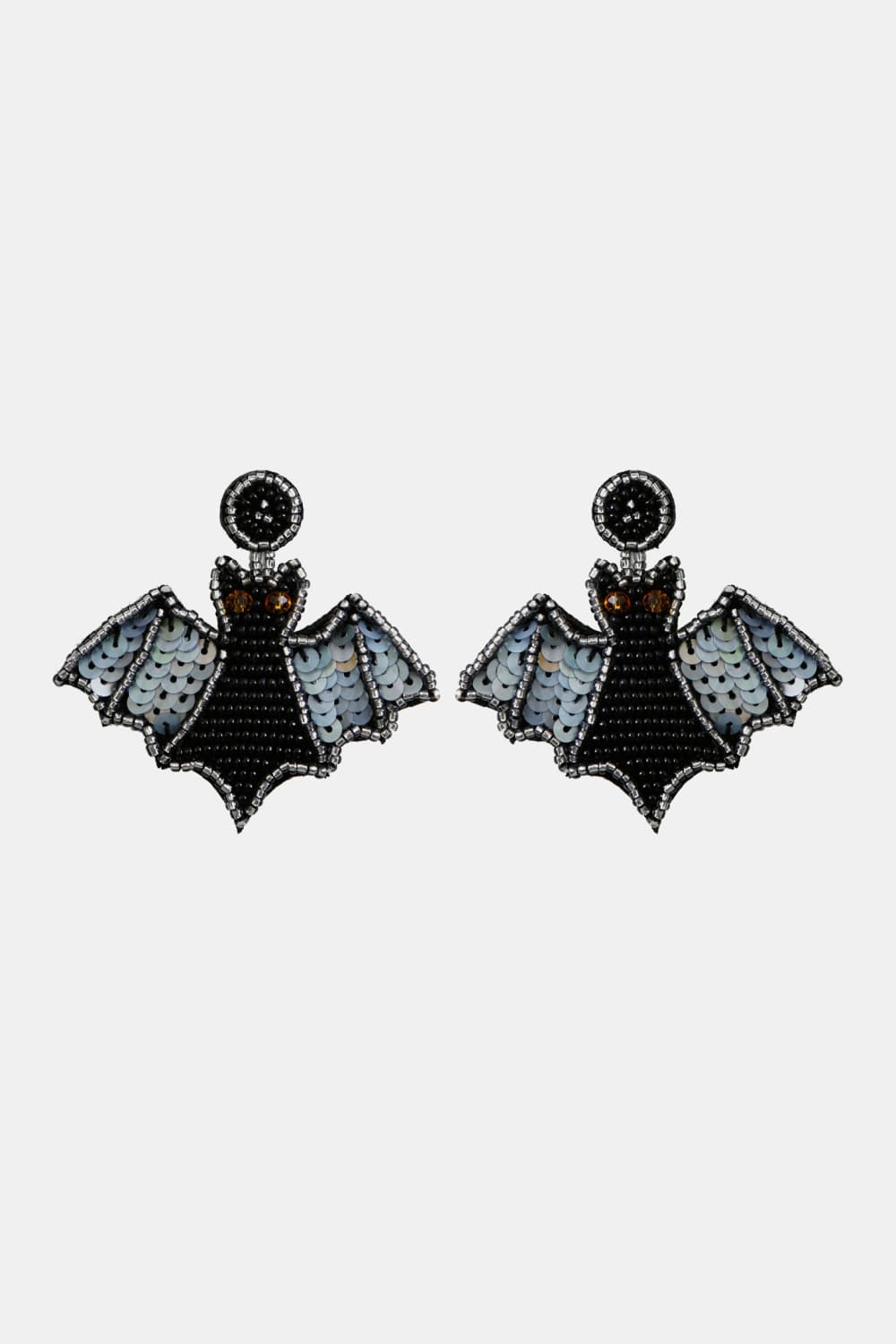 Bat Shape Beaded Dangle Earrings-Teresa&#39;s Fashionista LLC