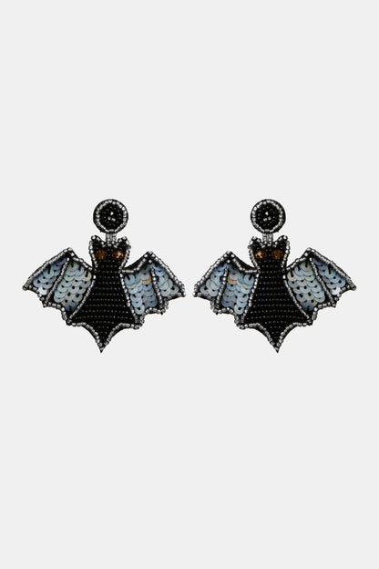 Bat Shape Beaded Dangle Earrings-Teresa&#39;s Fashionista LLC