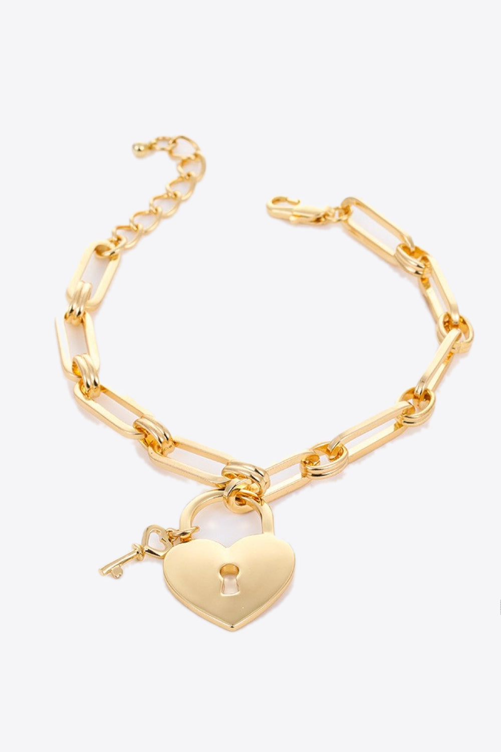 Heart Lock Charm Chain Bracelet-Teresa&#39;s Fashionista LLC