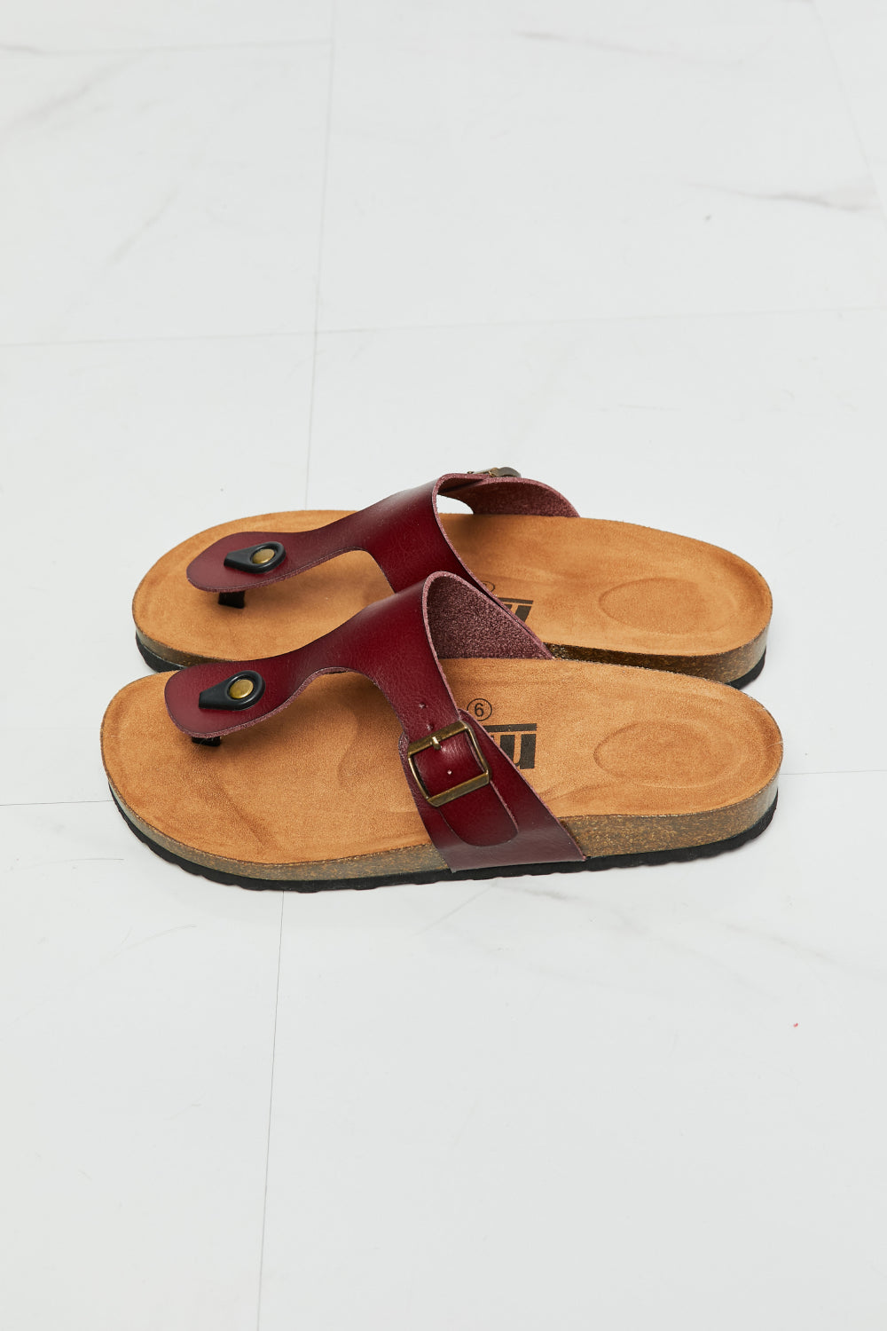 MMShoes Drift Away T-Strap Flip-Flop in Brown-Teresa&#39;s Fashionista LLC