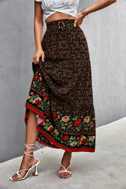 Floral Tied Maxi Skirt-Teresa&#39;s Fashionista LLC