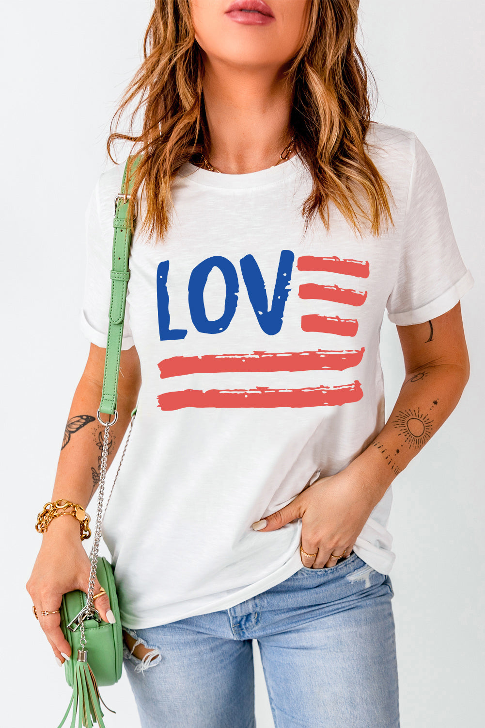 Graphic Round Neck Short Sleeve Tee-Teresa&#39;s Fashionista LLC