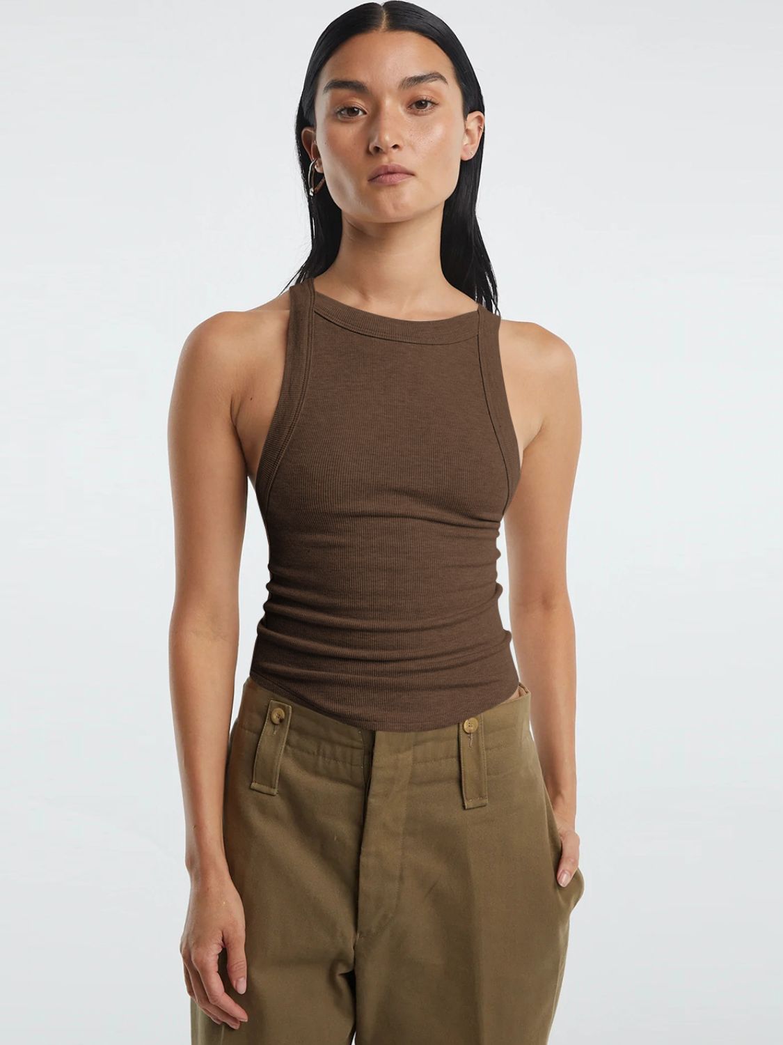 Halter Neck Ribbed Cropped Top-Teresa&#39;s Fashionista LLC