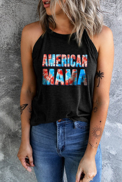 AMERICAN MAMA Graphic Tank-Teresa&#39;s Fashionista LLC