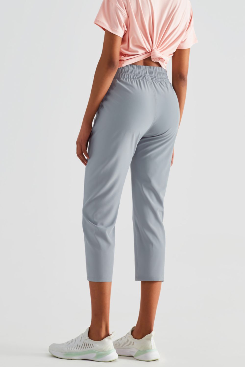 Elastic Waist Cropped Sports Pants-Teresa&#39;s Fashionista LLC