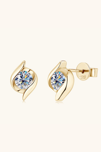 1 Carat Moissanite 925 Sterling Silver Stud Earrings-Teresa&#39;s Fashionista LLC