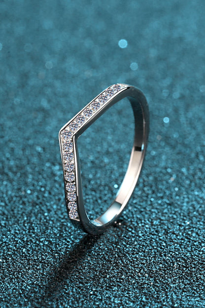 Minimalist Moissanite Rhodium-Plated Ring-Teresa&#39;s Fashionista LLC