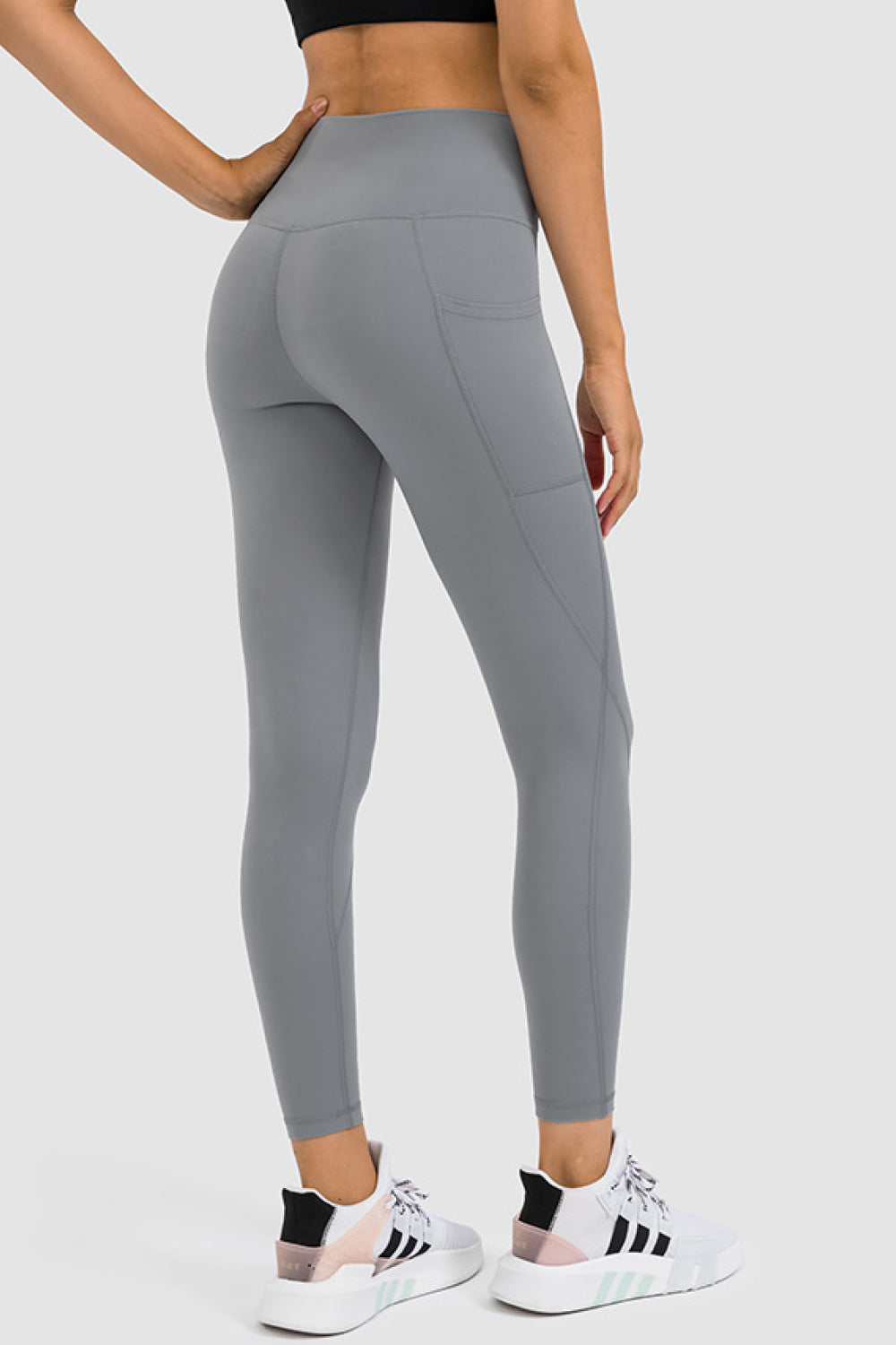 High Rise Yoga Leggings with Side Pocket-Teresa&#39;s Fashionista LLC