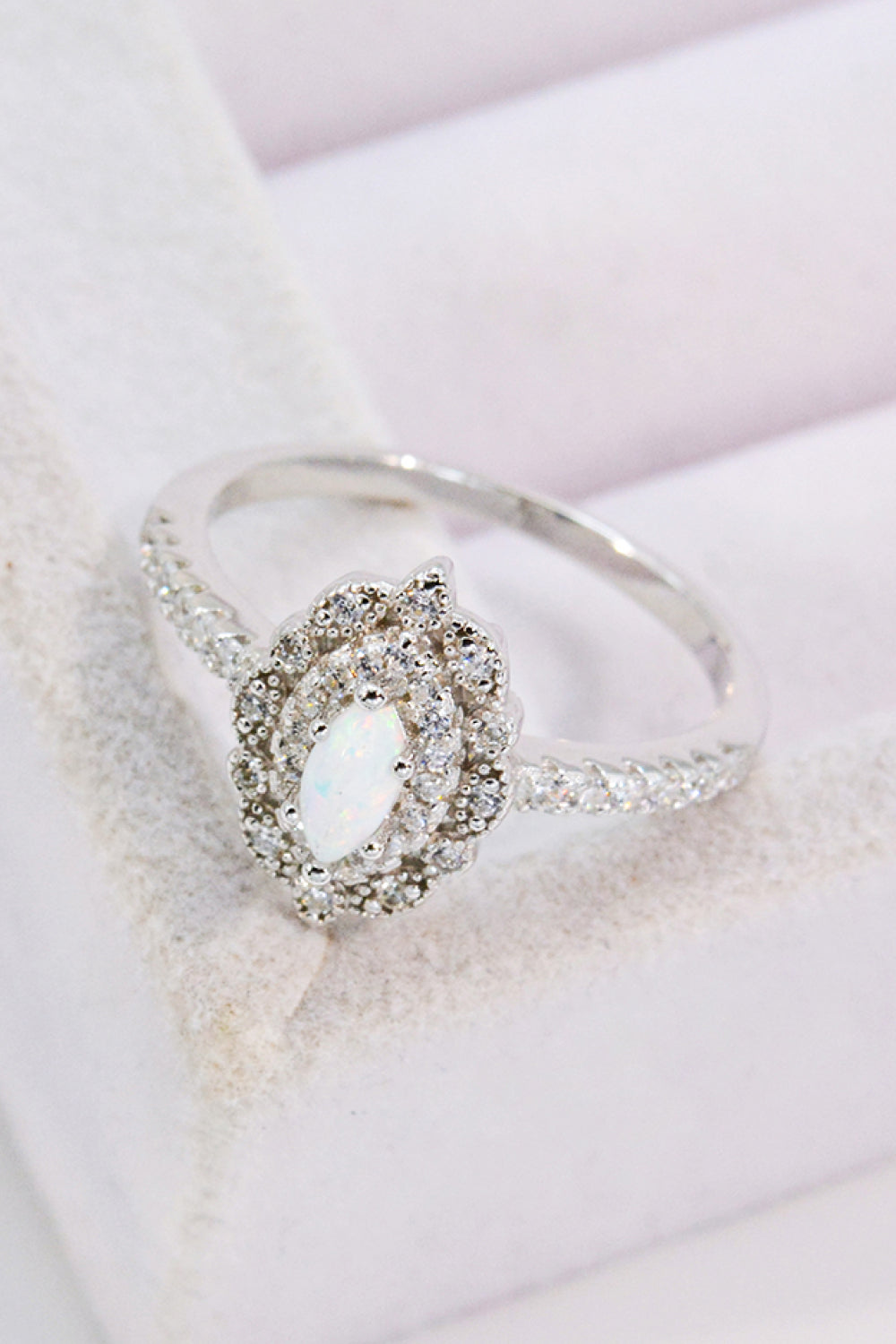 Modern Love Story Opal and Zircon Ring-Teresa&#39;s Fashionista LLC