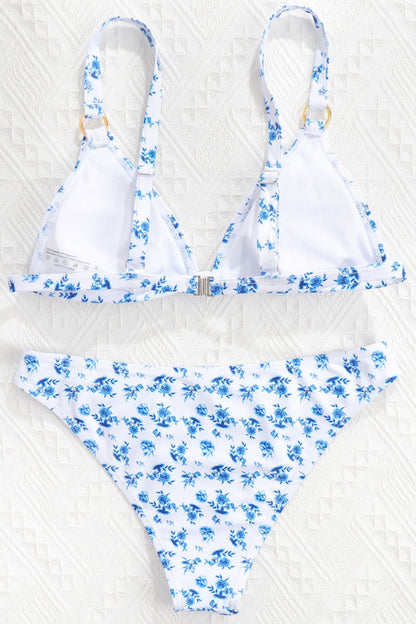 Floral Ring Detail Bikini Set-Teresa&#39;s Fashionista LLC