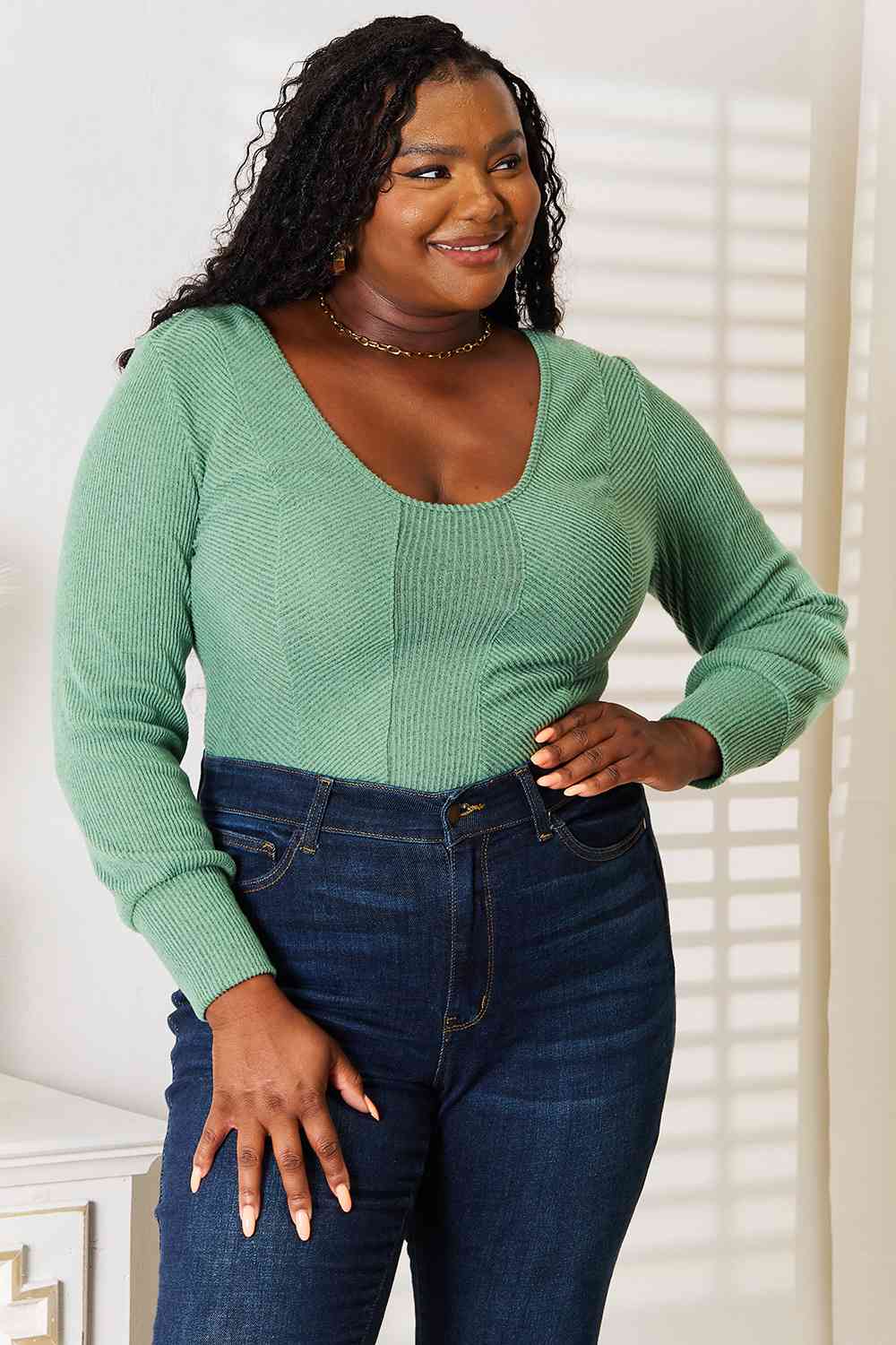 Basic Bae Scoop Neck Long Sleeve Top-Teresa&#39;s Fashionista LLC