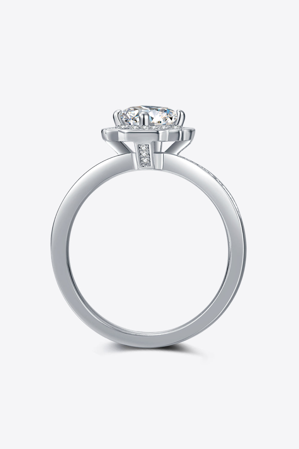 1 Carat Moissanite 925 Sterling Silver Halo Ring-Teresa&#39;s Fashionista LLC