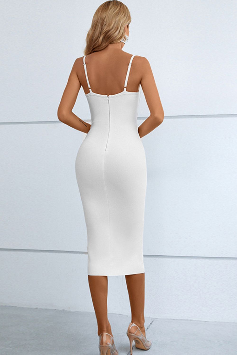 Cutout Spaghetti Strap Bodycon Dress-Teresa&#39;s Fashionista LLC