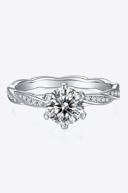 1 Carat Moissanite 925 Sterling Silver Ring-Teresa&#39;s Fashionista LLC