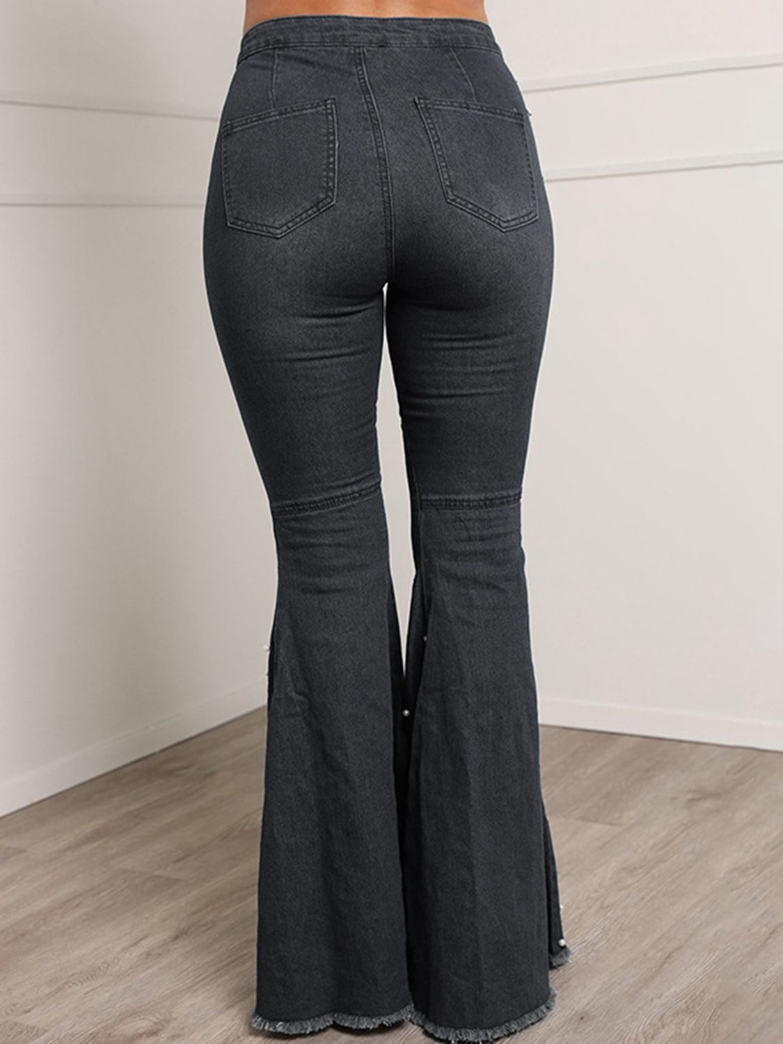 Button Fly Flare Jeans-Teresa&#39;s Fashionista LLC