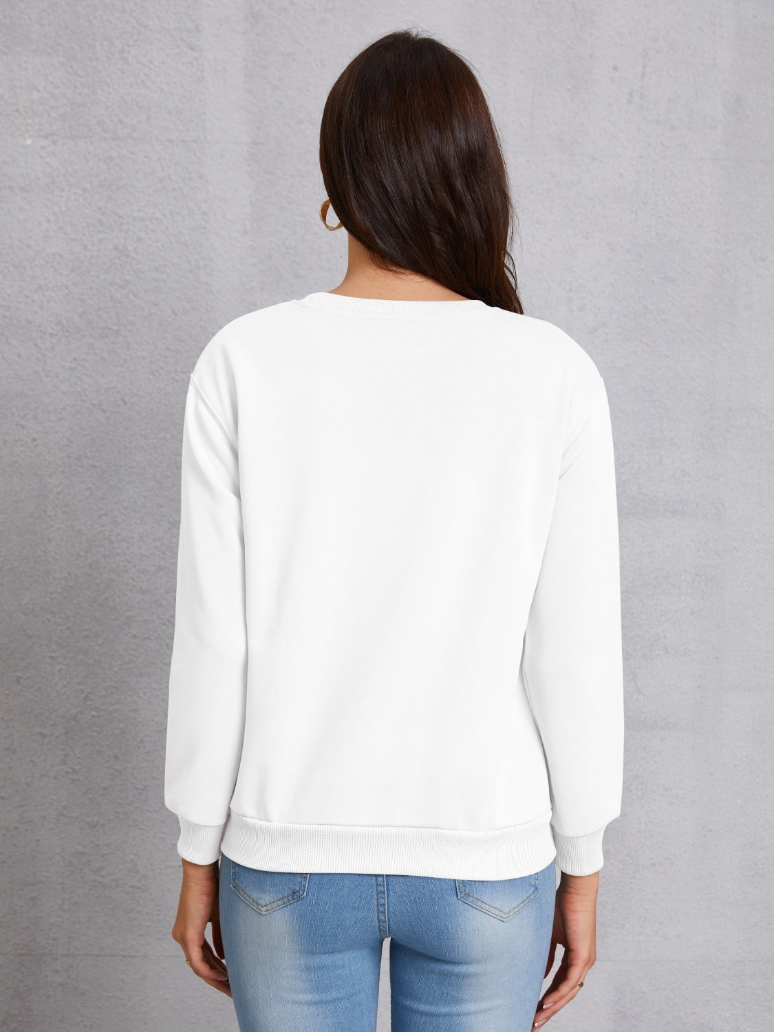 Lucky Clover Round Neck Dropped Shoulder Sweatshirt-Teresa&#39;s Fashionista LLC