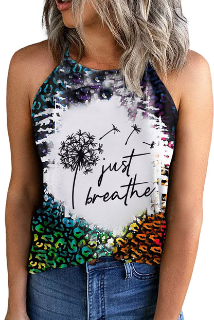 JUST BREATHE Graphic Leopard Tank-Teresa&#39;s Fashionista LLC