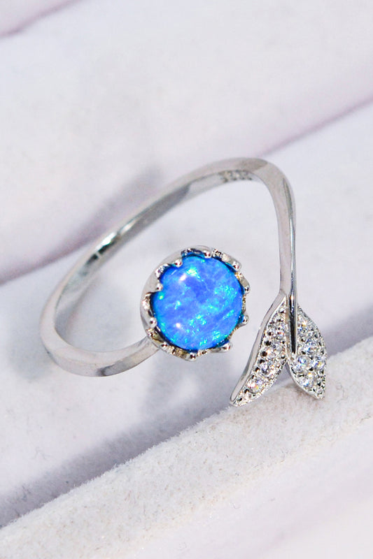 Opal Fishtail Bypass Ring-Teresa&#39;s Fashionista LLC