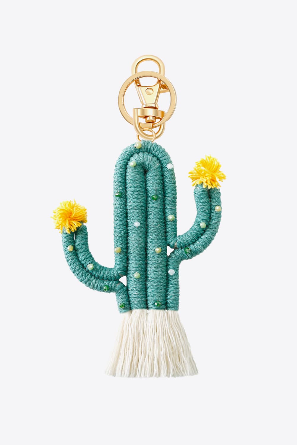 Bead Trim Cactus Keychain with Fringe-Teresa&#39;s Fashionista LLC