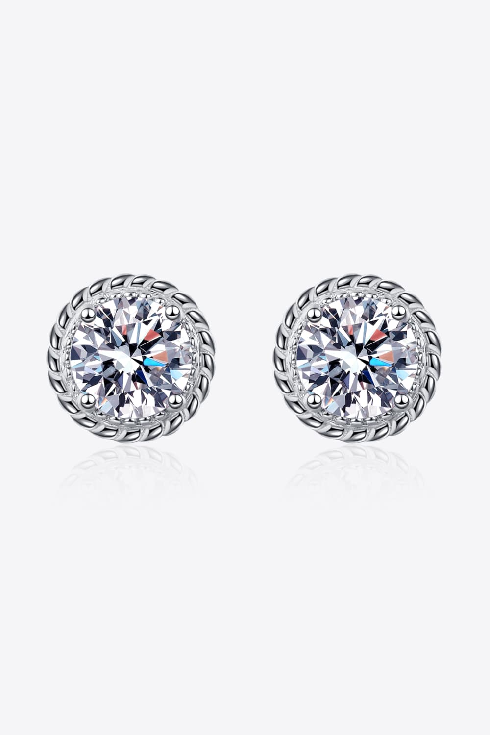 2 Carat Moissanite 925 Sterling Silver Stud Earrings-Teresa&#39;s Fashionista LLC