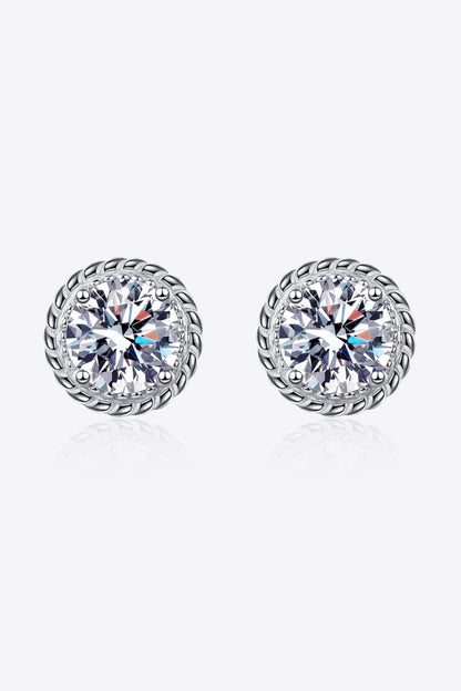 2 Carat Moissanite 925 Sterling Silver Stud Earrings-Teresa&#39;s Fashionista LLC