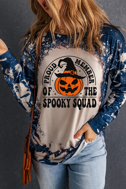 Round Neck PROUD MEMBER OF THE SPOOKY SQUAD Graphic Sweatshirt-Teresa&#39;s Fashionista LLC