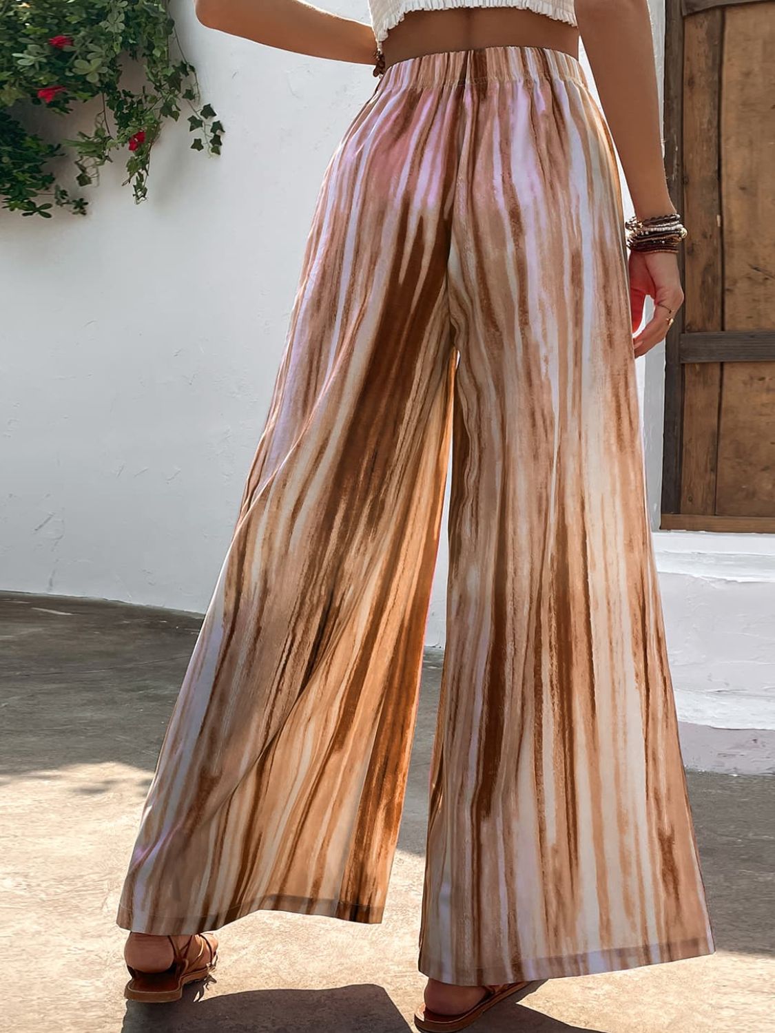 Striped High Waist Wide Leg Pants-Teresa&#39;s Fashionista LLC