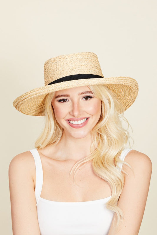 Fame Wide Brim Straw Weave Hat-Teresa&#39;s Fashionista LLC