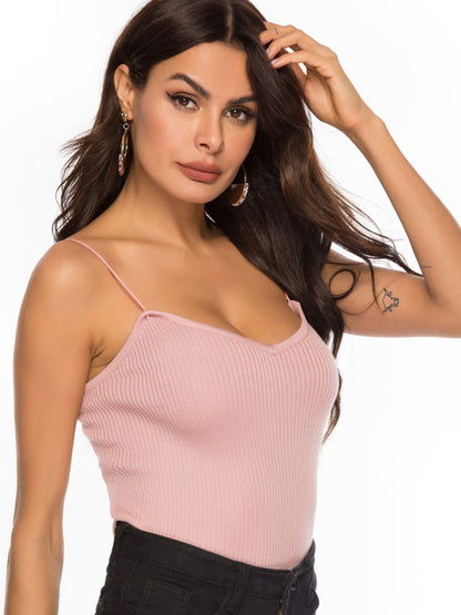 Sweetheart Neck Knit Cami-Teresa&#39;s Fashionista LLC