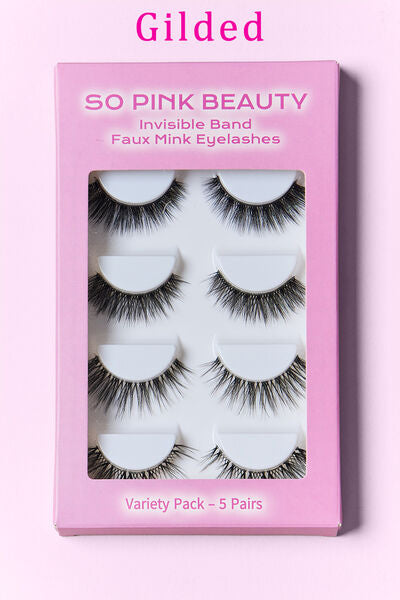 SO PINK BEAUTY Faux Mink Eyelashes Variety Pack 5 Pairs-Teresa&#39;s Fashionista LLC