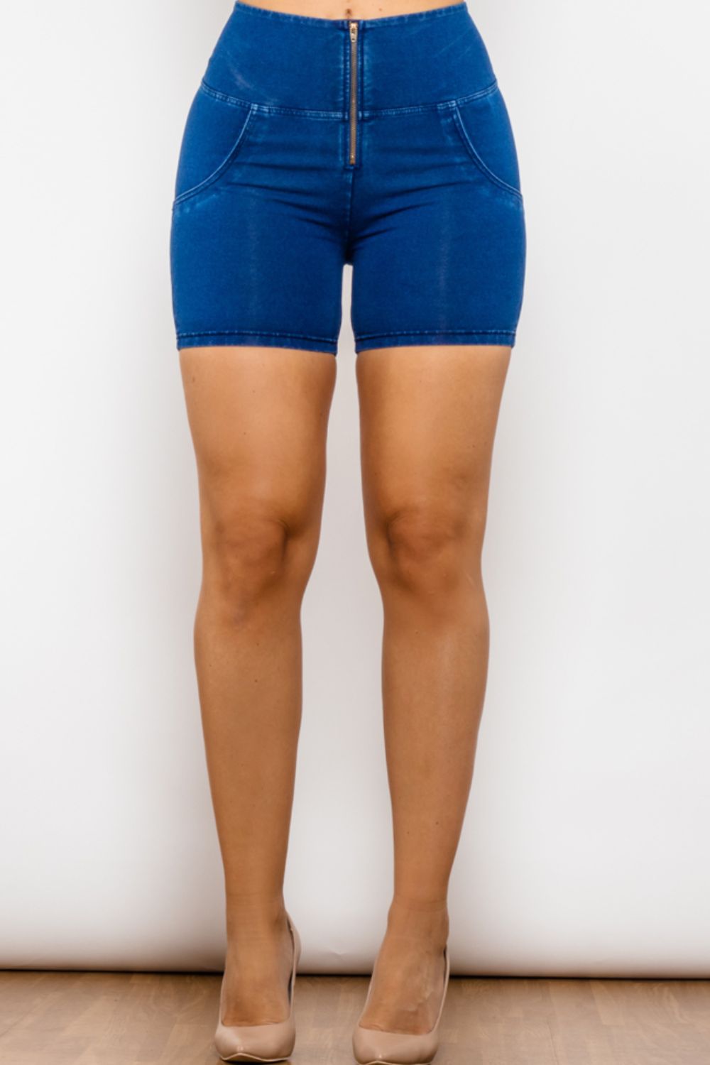 Full Size Zip Closure Denim Shorts-Teresa&#39;s Fashionista LLC