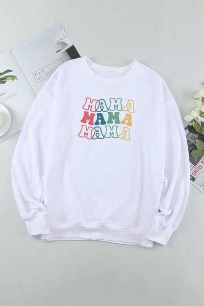 MAMA Graphic Round Neck Drop Shoulder Sweatshirt-Teresa&#39;s Fashionista LLC